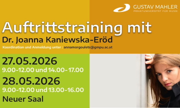 Auftrittstraining mit Dr. Joanna Kaniewska-Eröd