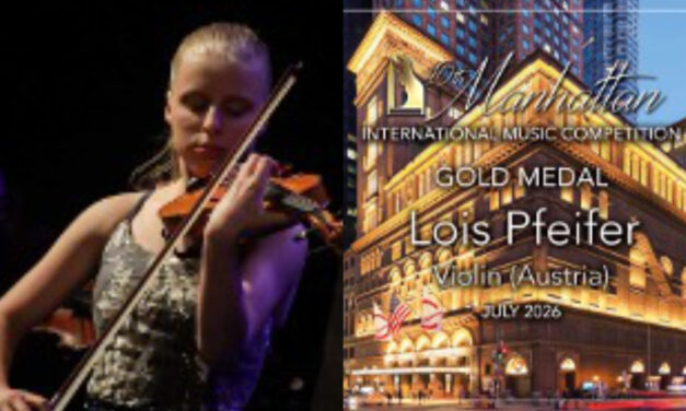 Lois Pfeifer gewinnt die „GOLD MEDAL“ beim 10th Manhattan International Music Competition